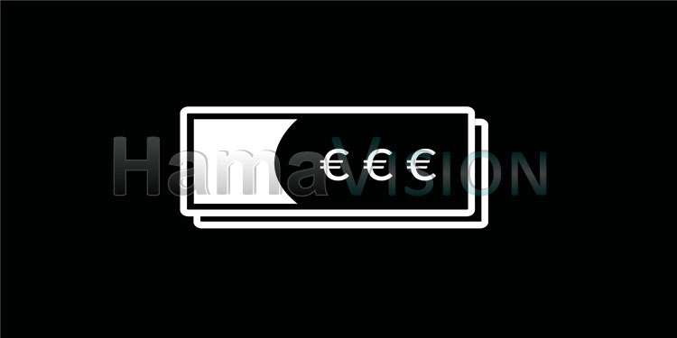 Euro Icon - Money Symbol - Black and White
