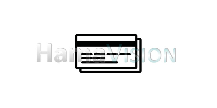Credit card Icon - Money Symbol - White and Black